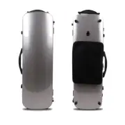 Hard Violin Case 4/4 Full Size Composite Carbon fiber with BackStraps, Silver