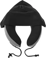 Mobestech Travel Neck Pillow with Hood Memory Foam Neck Support for Sleeping Compact Portable Travel Essentials for Car Plane for Adults The