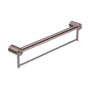 Nero Mecca Care 32mm Grab Rail With Towel Holder 600mm Brushed Bronze