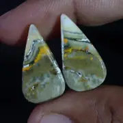 Natural BumbleBee Jasper Matched Pair 20.70 Cts. Cabochon Gemstone For Pendant