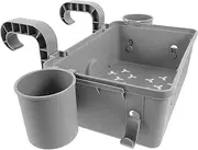 1Set Hanging Pool Storage Basket Detachable Organizer for Towels and Accessories Convenient for Outdoor Gear Multi Functional Storage Holder Grey with Cup