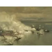 Davidson Battle Mobile Bay USA Large Canvas Wall Art Print