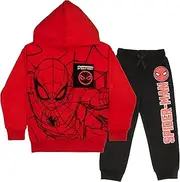 [Marvel] Spider-Man Graphic 2-Piece Set - Boys Pullover Hoodie & Jogger Pants 2-Pack Bundle Set for Kids and Toddlers