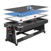 TOPONE 7FT 4-IN-1 Multi-Functional Convertible Table / Pool Table - Black Felt
