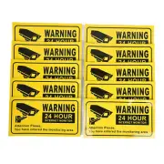 10pcs/set CCTV Security 24 Hour Video Surveillance Sign Camera Warning Car Stick