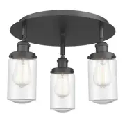 Innovations Lighting 916-3C-10-17 Dover Flush Dover 3 Light 17"W - Black