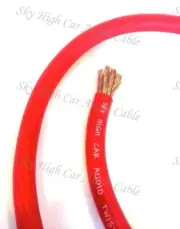 50 ft 2/0 Gauge OFC AWG RED Power Ground Wire Sky High Car Audio GA Feet