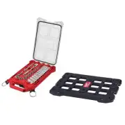 Milwaukee Ratchet + Socket Set 3/8" Drive SAE w/ PACKOUT Mounting Plate (28-Pcs)