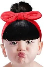 Bowknot Wigs for Baby Girls | Toddler Bangs Wig Headband - Easy To Wear Comfortable Headwear for Celebrations Stage Performances Parent-Child