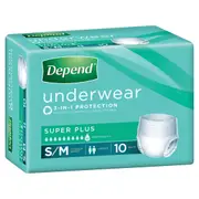 Depend Unisex Underwear Super Plus Small & Medium 10 Pack