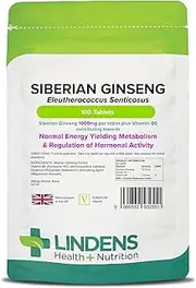 Siberian Ginseng Root Extract 1000mg 100 tablets with Vitamin B6 Eleutherococcus Strong