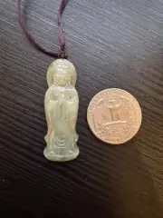 Certified Grade A Burma Jadeite 'Guan Yin' Pendant - Natural Green Jade