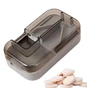 Pill Splitter with Centering Device, Small Tablet Cutter Pill Splitter with Dispenser, Accurate Medicine Crusher Safety Guard Cut Tool for Tiny Medication