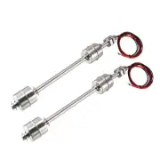 2PCS Stainless Steel Dual Ball Float Switch 220mm Vertical Water Level Sensor
