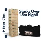 GIANT JENGA – 54 BLOCKS WITH BAG! STACKS 1.5M HIGH! Outdoor Family Garden Game