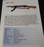 Type 100 SMG Submachine Gun Picture Out of Print Spec Sheet Display Art