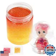 GHOBROFY Clear Glitter Slime for Kids - Non-Sticky and Non-Toxic with Charms
