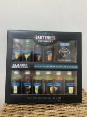 Bartender University 10 Cocktail Mixers for Classic Cocktails W/Recipe Book New