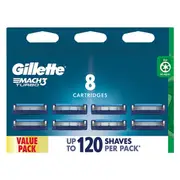 Gillette Mach3 Turbo3D Refill Blades 8 Pack
