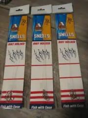 18 Snelled Addya ASH-9317 Bronze Bait Holder BaitHolder Fishing Hooks Size 10