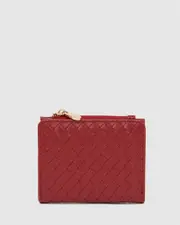 Red Weave Han Mini Wallet