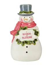 Certified International Snowman Greetings 3D Cookie Jar