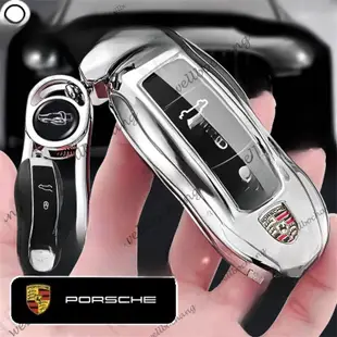 PORSCHE 【Mr.Key】透明 Tpu 汽車鑰匙套適用於保時捷 Boxster Cayman 911 Carrer