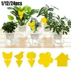 1-24pcs Plant Sticky Fly Trap Paper Traps Fruit Flies Insects Aphids Sticker ~