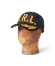RRL Ralph Lauren "Logo Mesh Trucker Cap" Navy Snap Back