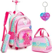 Cute Unicorn Rolling Backpack Girls Backpacks Wheels for Elementary Kids