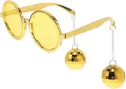 [Ipetboom] Funny Disco Ball Pendant Sunglasses for Women Novelty Party Glasses Bachelorette Party Accessories Eye Catching Design for Nightclubs and Events