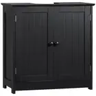 Black Under-Sink Bathroom Cabinet with Shelf