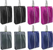 [BeeGreen] 6/8/12 Packs Shoe Organizer Shoe Bags For Travel with Zipper Closure, Shoe Storage Organizer with Handle, Black, gray, navy, rose red, Black, Gray, Navy, Rose Red