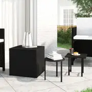 vidaXL Side Tables 3 pcs Black Poly Rattan