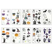 10Pcs Halloween Luminous Temporary Tatoos Assorted Tatoos Sticker