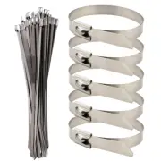 30 Pcs Stainless Steel Cable Tie Ties for Wires Reusable Zip Heavy Duty Outdoor