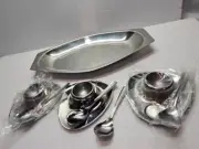VINTAGE RETRO STYLE Set of 3 Egg Cups with spoon and tray NEW