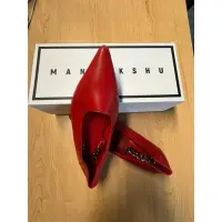 在飛比找蝦皮購物優惠-全新韓國紅色尖頭鞋 適合喜慶
