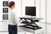 Ergolux DuoPro Height Adjustable Sit Stand Desk Riser (Small, Black)