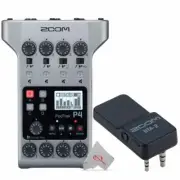 Zoom PodTrak P4 Portable Multitrack Podcast Recorder + BTA-2 Bluetooth Adapter