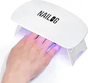 NAILOG Mini 6W UV Nail Lamp (with USB Cable /1 Pair of UV Protection Glove) for Curing, Mouse Shape Pocket-Size, 45/60s Time Setting, Suitable for Gel Nail Polish and Semi-Cured Nail Strips