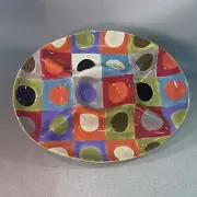 Set Of 2 Pier 1 Urban Dot 5 Divided Oval Relish Chip Dip Serving Dishes Platters