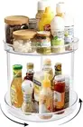 2 Tier Lazy Susan Turntable Cabinet Organizer Spice Storage Rack, Rotating Kitch