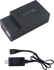 11.1V 1050mAh 25C 3S Lipo Battery with T Plug and USB Charging Cable Suitable for MJX H16 H16P H16E H16GT H16BM H16PL 14301 RC Car High-Speed Drift Model Car Upgrade Battery