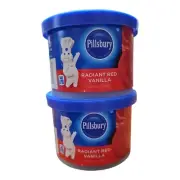 Pillsbury Radiant Red Vanilla Frosting 10 oz (284g) Baking/Cake - Set Of 2