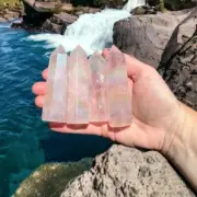 Angel Aura Quartz Tower Single Point Wand Rainbow Crystal Obelisk Decoration