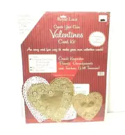 Valentine Card making Kit Craft Supply Lace Doilies Poster Board Make 5 cards