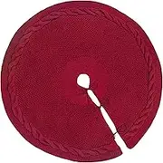 Christmas Tree Skirt Red,Knitted Red White Tree Skirt - Soft Decorative Tree Collar Rustic Christmas Tree Mat for New Year Wedding Holiday Gathering