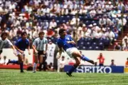 Alessandro Altobelli Of Italy Score His Goal 1986 OLD FOOTBALL PHOTO