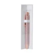 Metal Pen - Rose Gold, Glitter Detail, Retractable Design Pen, Pocket Clip Pen